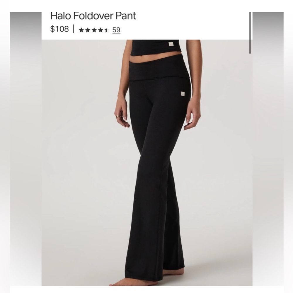 Vuori Black Heather Halo Foldover Pants | Medium |NWT